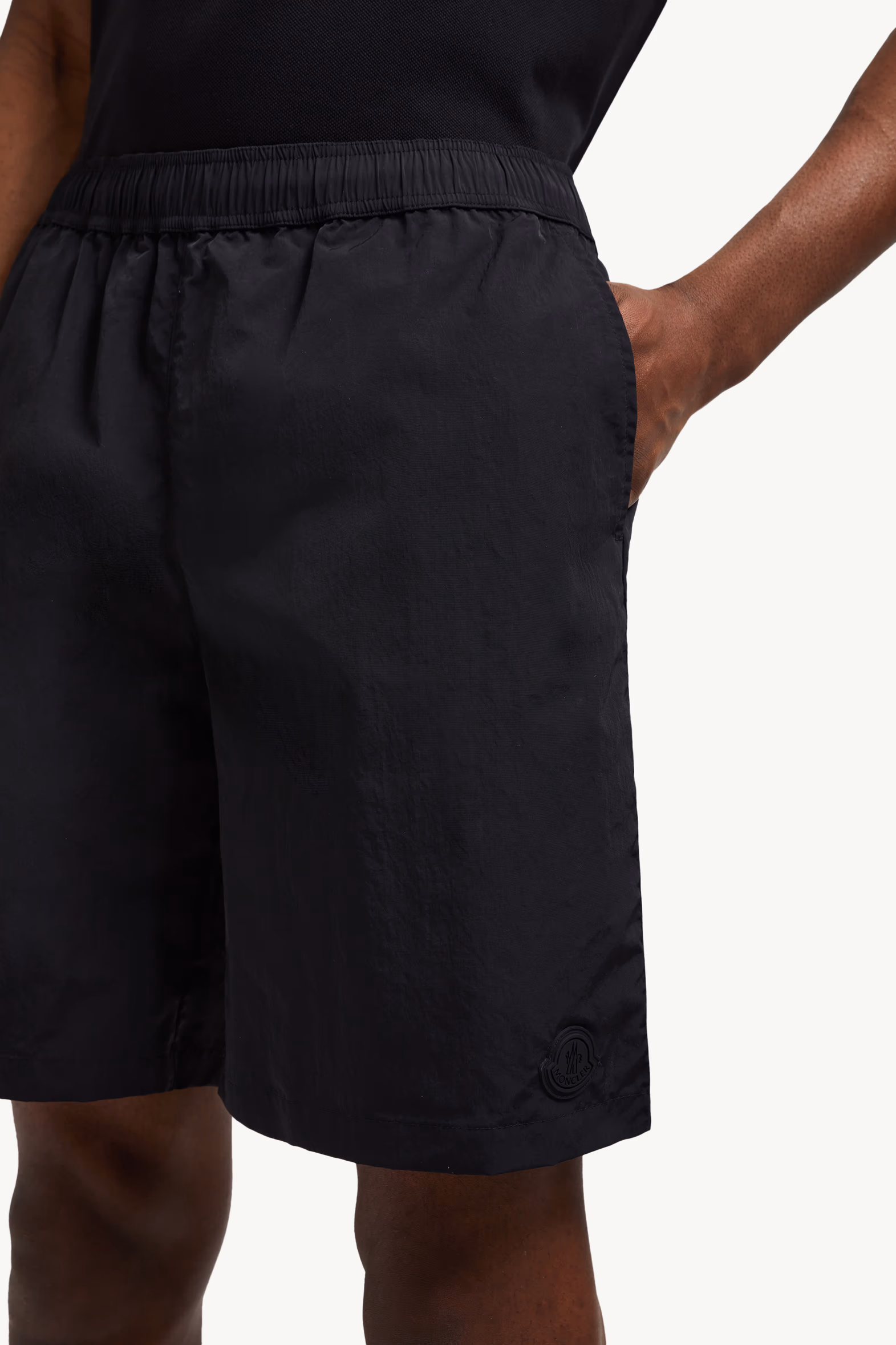 Logo Patch Swim Shorts Men Black Moncler 4